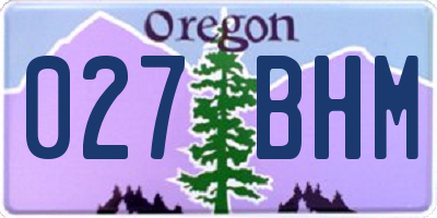 OR license plate 027BHM