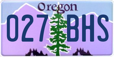 OR license plate 027BHS