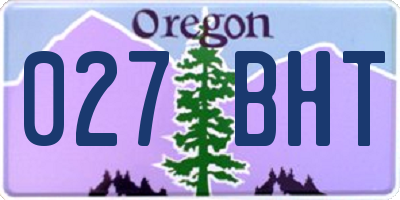 OR license plate 027BHT