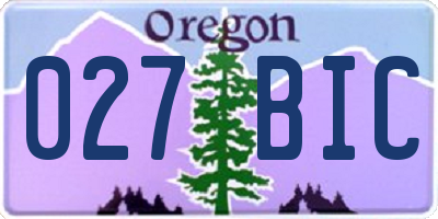 OR license plate 027BIC