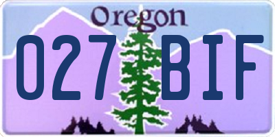 OR license plate 027BIF