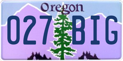 OR license plate 027BIG