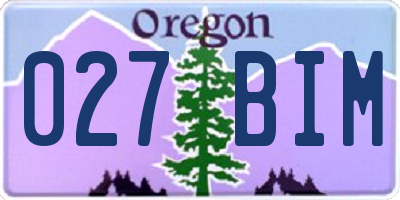 OR license plate 027BIM