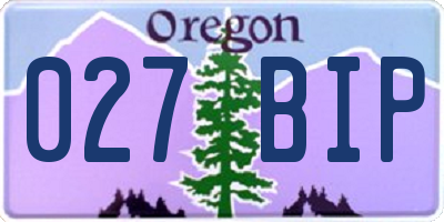 OR license plate 027BIP