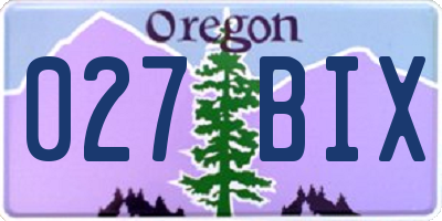 OR license plate 027BIX