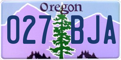 OR license plate 027BJA