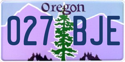 OR license plate 027BJE