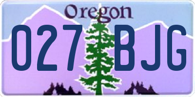 OR license plate 027BJG