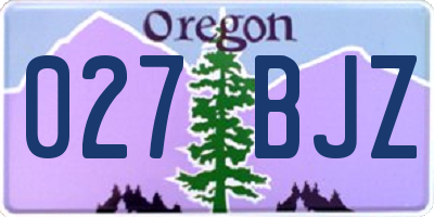 OR license plate 027BJZ