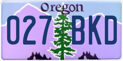 OR license plate 027BKD