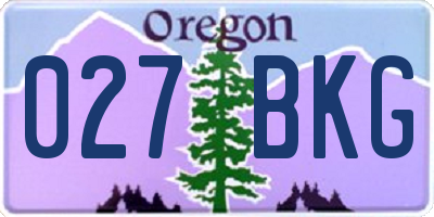 OR license plate 027BKG