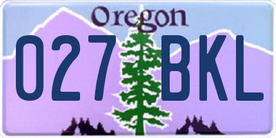 OR license plate 027BKL