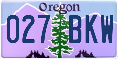 OR license plate 027BKW