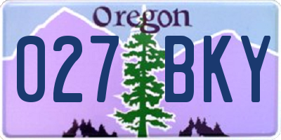 OR license plate 027BKY