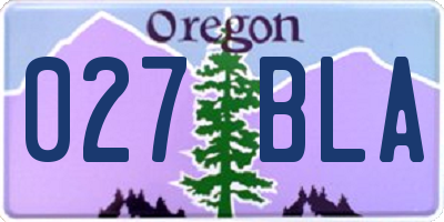 OR license plate 027BLA