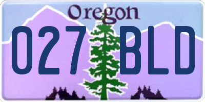 OR license plate 027BLD