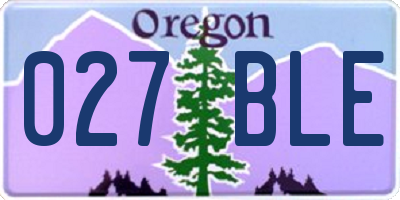 OR license plate 027BLE