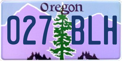 OR license plate 027BLH
