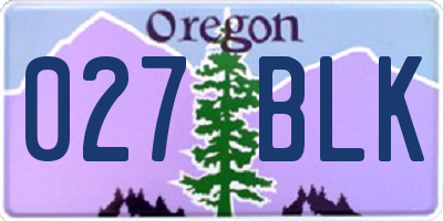 OR license plate 027BLK