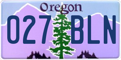 OR license plate 027BLN