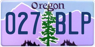 OR license plate 027BLP