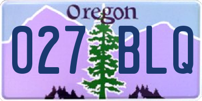 OR license plate 027BLQ