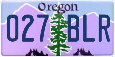 OR license plate 027BLR