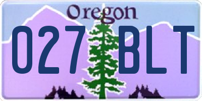 OR license plate 027BLT