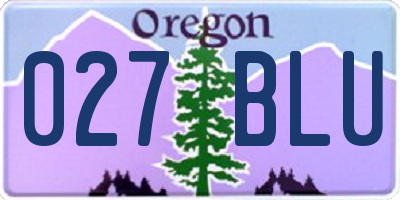 OR license plate 027BLU