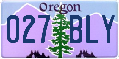 OR license plate 027BLY