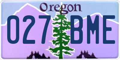 OR license plate 027BME