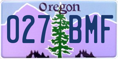 OR license plate 027BMF