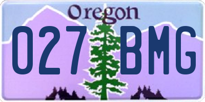 OR license plate 027BMG