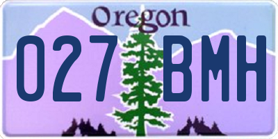 OR license plate 027BMH