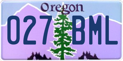 OR license plate 027BML