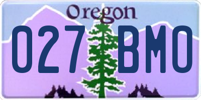 OR license plate 027BMO
