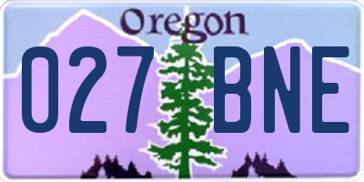 OR license plate 027BNE