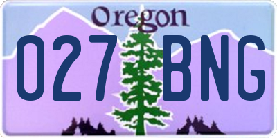 OR license plate 027BNG