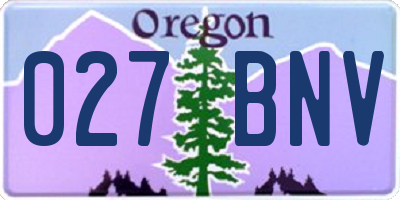 OR license plate 027BNV
