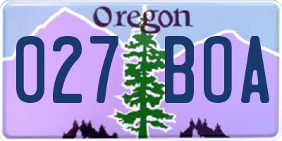 OR license plate 027BOA