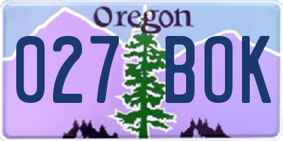 OR license plate 027BOK