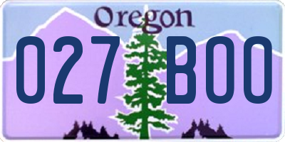 OR license plate 027BOO