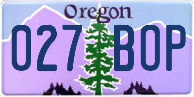 OR license plate 027BOP