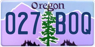 OR license plate 027BOQ