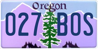 OR license plate 027BOS