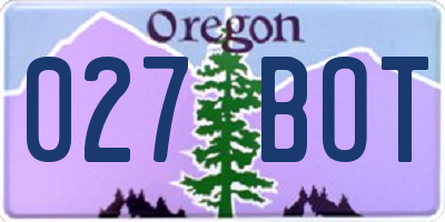 OR license plate 027BOT