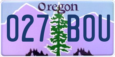 OR license plate 027BOU