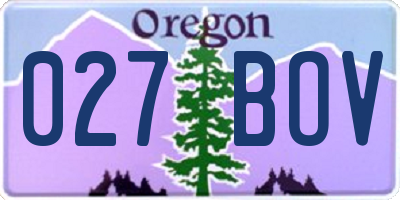 OR license plate 027BOV