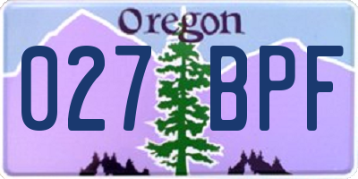 OR license plate 027BPF