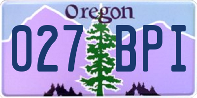 OR license plate 027BPI